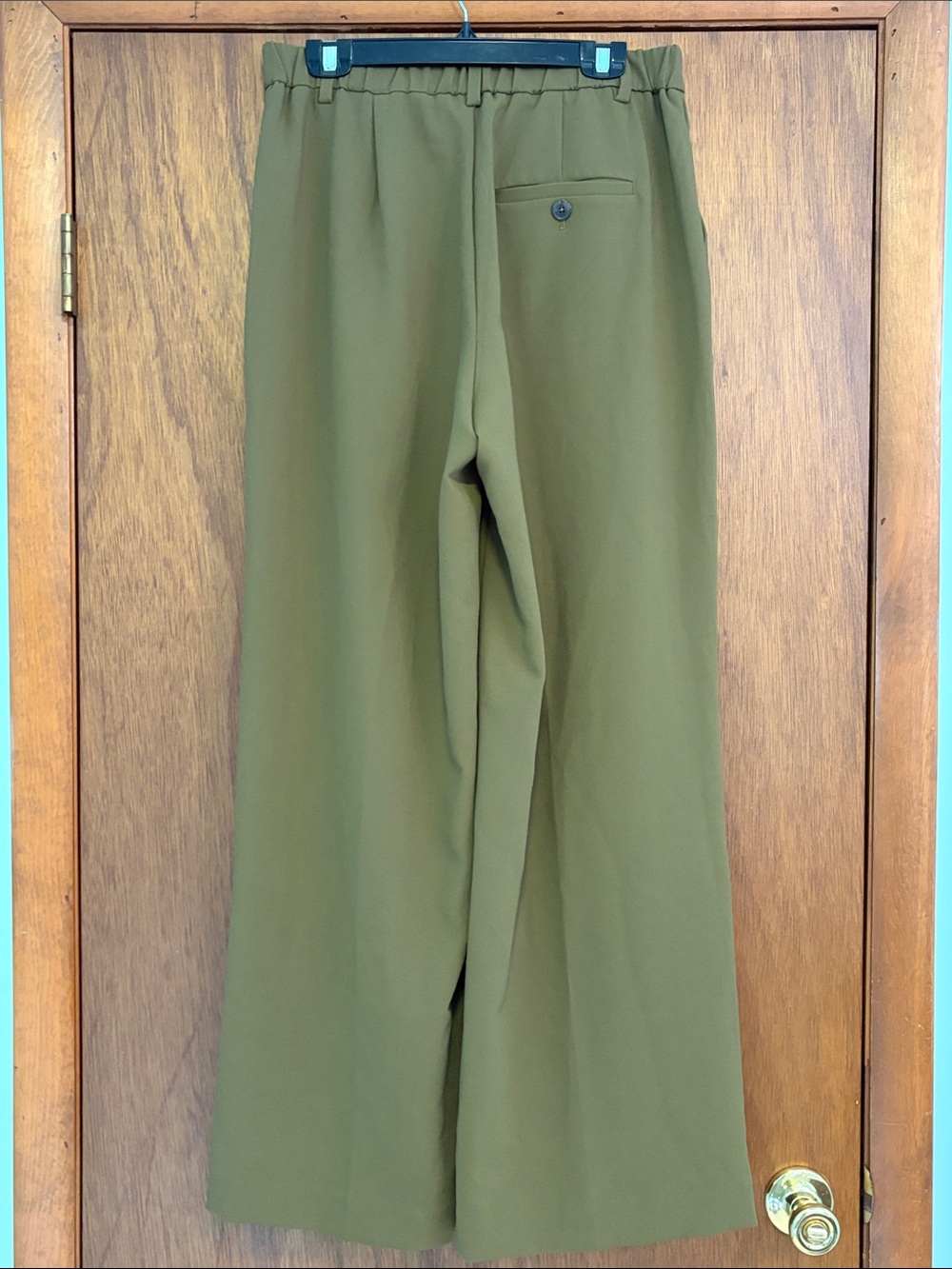 Maeve The Avery Wide Leg Pleated Trousers Olive Green Size M - Picture 4 of 10